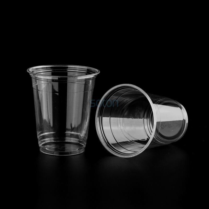 12 oz compostable cups suitable for iced coffee, juice, tea, and other cold beverage applications.