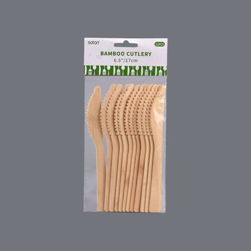 Disposable Natural Bamboo Wooden Individually Kraft Bag Wrapped