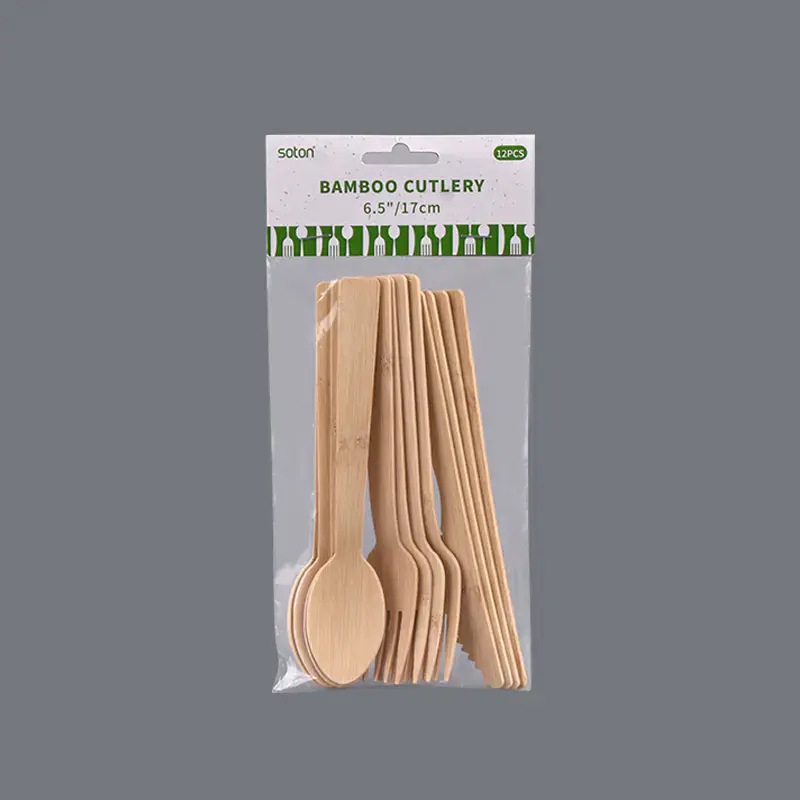Eco-friendly Cutlery bamboo set offers a natural, biodegradable option suitable for takeaway meals, events, and everyday dining needs.