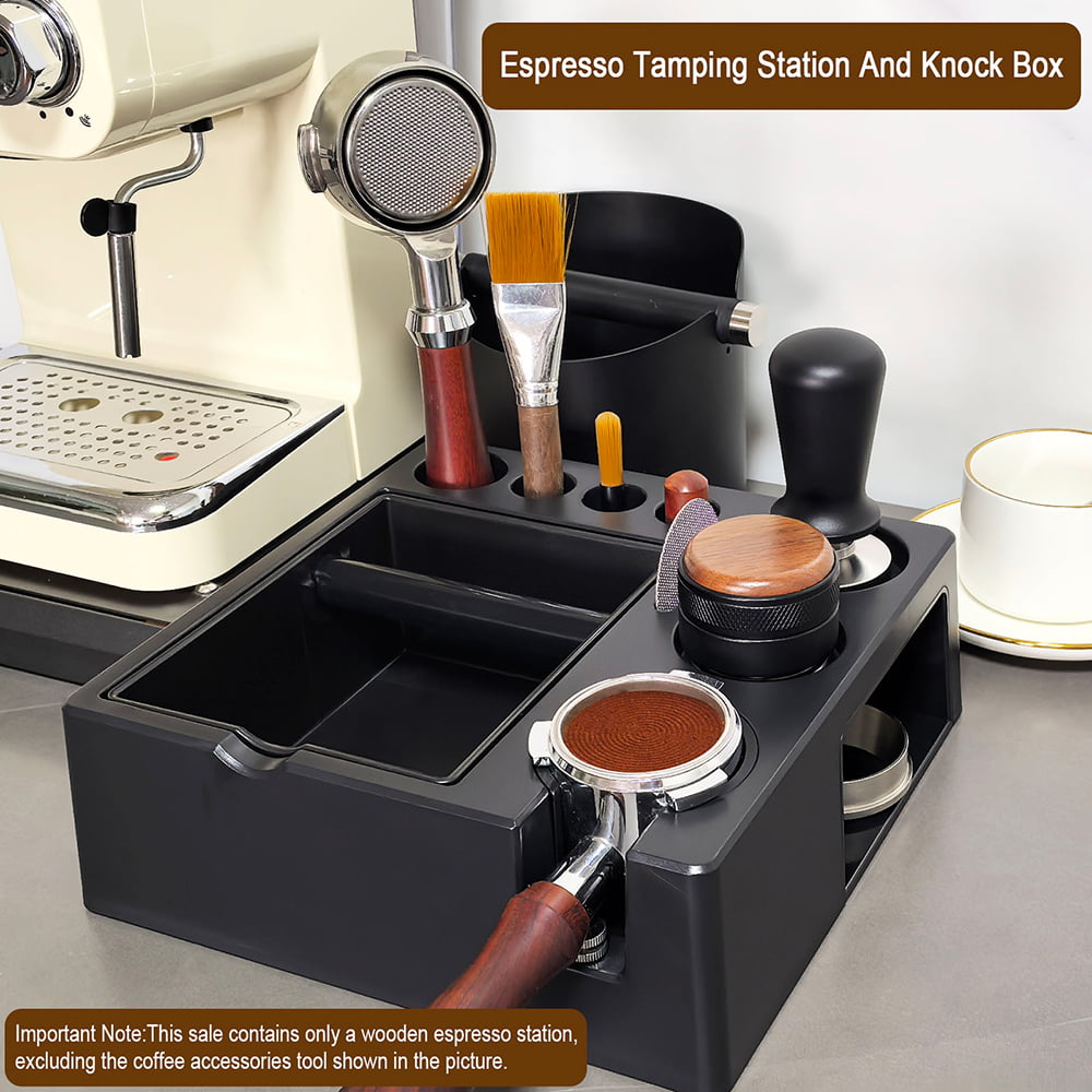 ABS Espresso Tamping Station with Detachable Knock Box