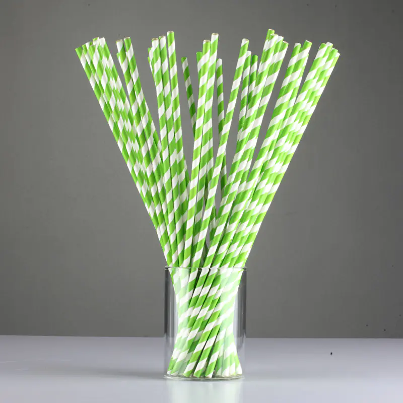 Disposable Biodegradable Individually Wrapped Paper Drinking Straws 6*200mm