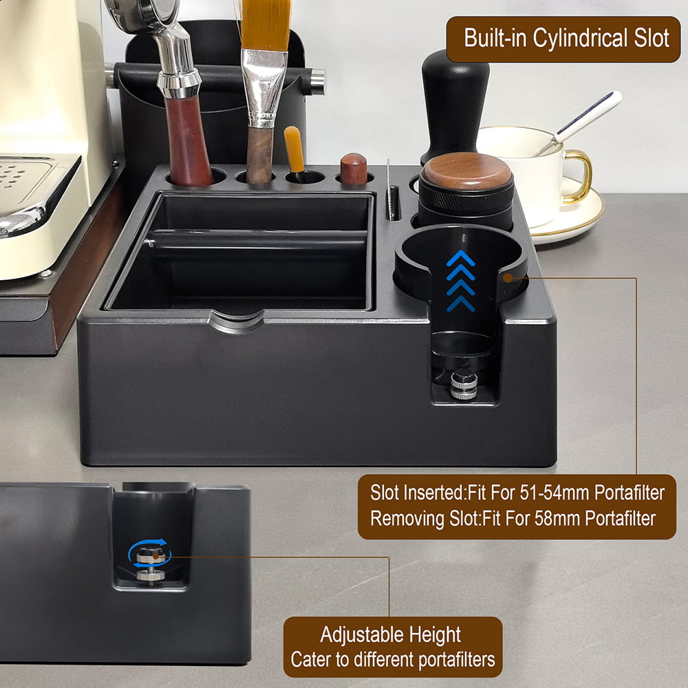 ABS Espresso Tamping Station with Detachable Knock Box