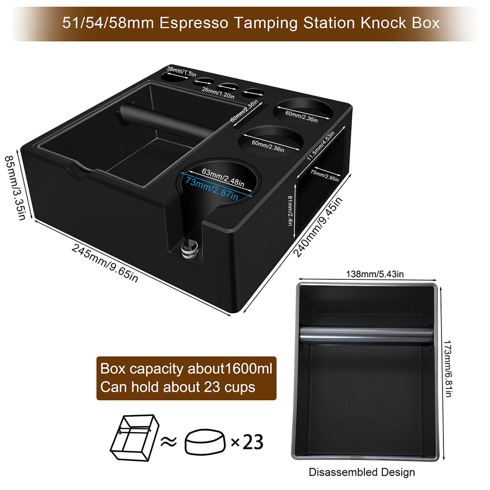 ABS Espresso Tamping Station with Detachable Knock Box