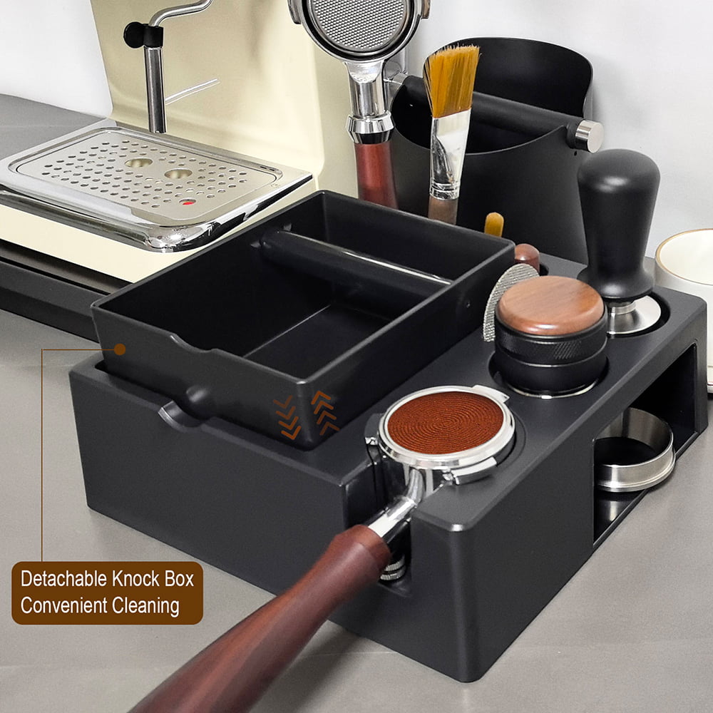 ABS Espresso Tamping Station with Detachable Knock Box