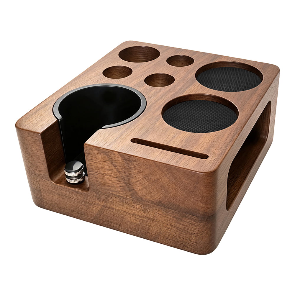Walnut Wood Espresso Tamping Station