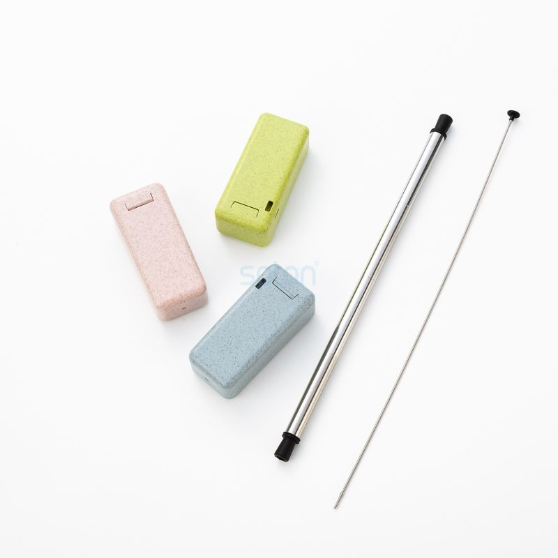 Reusable Silicone Bent Drinking Straws Blister Packaging Set